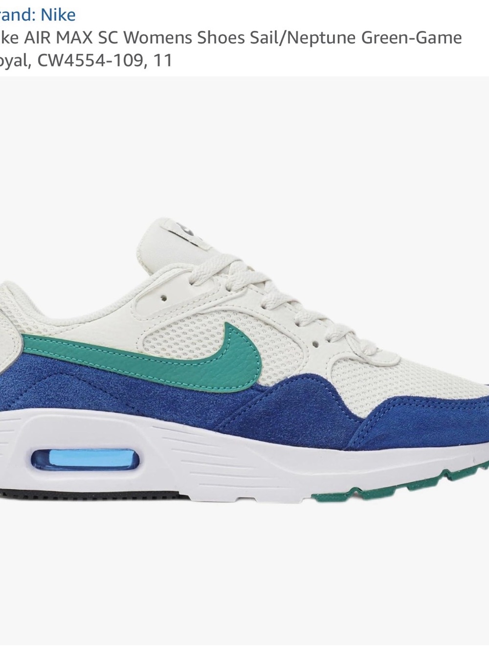 Nike Women's Sneaker in Sail, Neptune Green & Game Royal